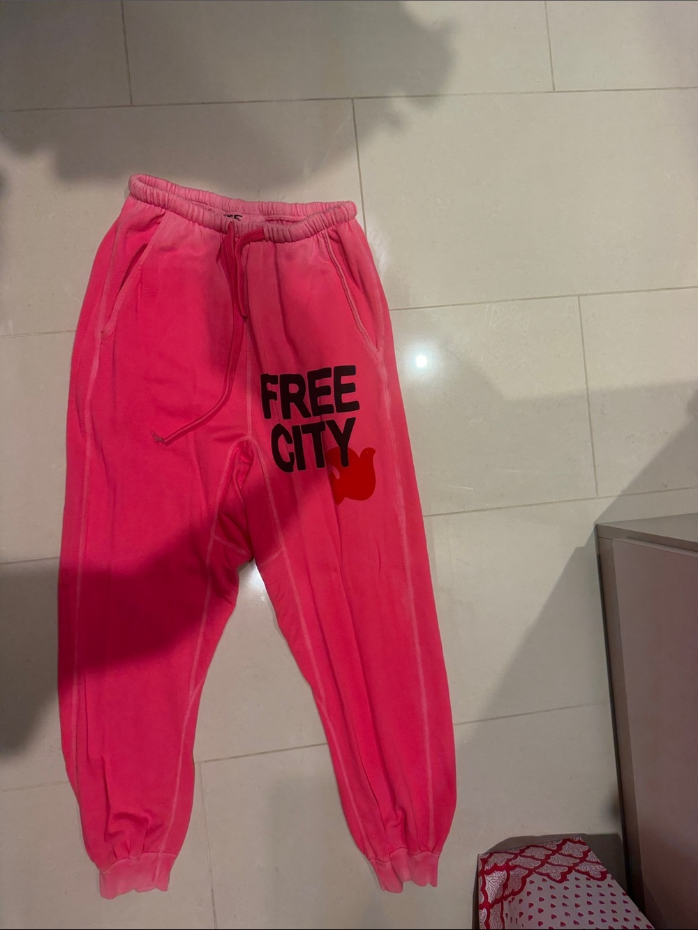 freecity Neon Pink Women's Jogger Jumpsuit Pants